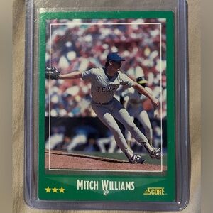 Vintage 1988 Mitch Williams Texas Rangers MLB Baseball Trading Card WILD THING